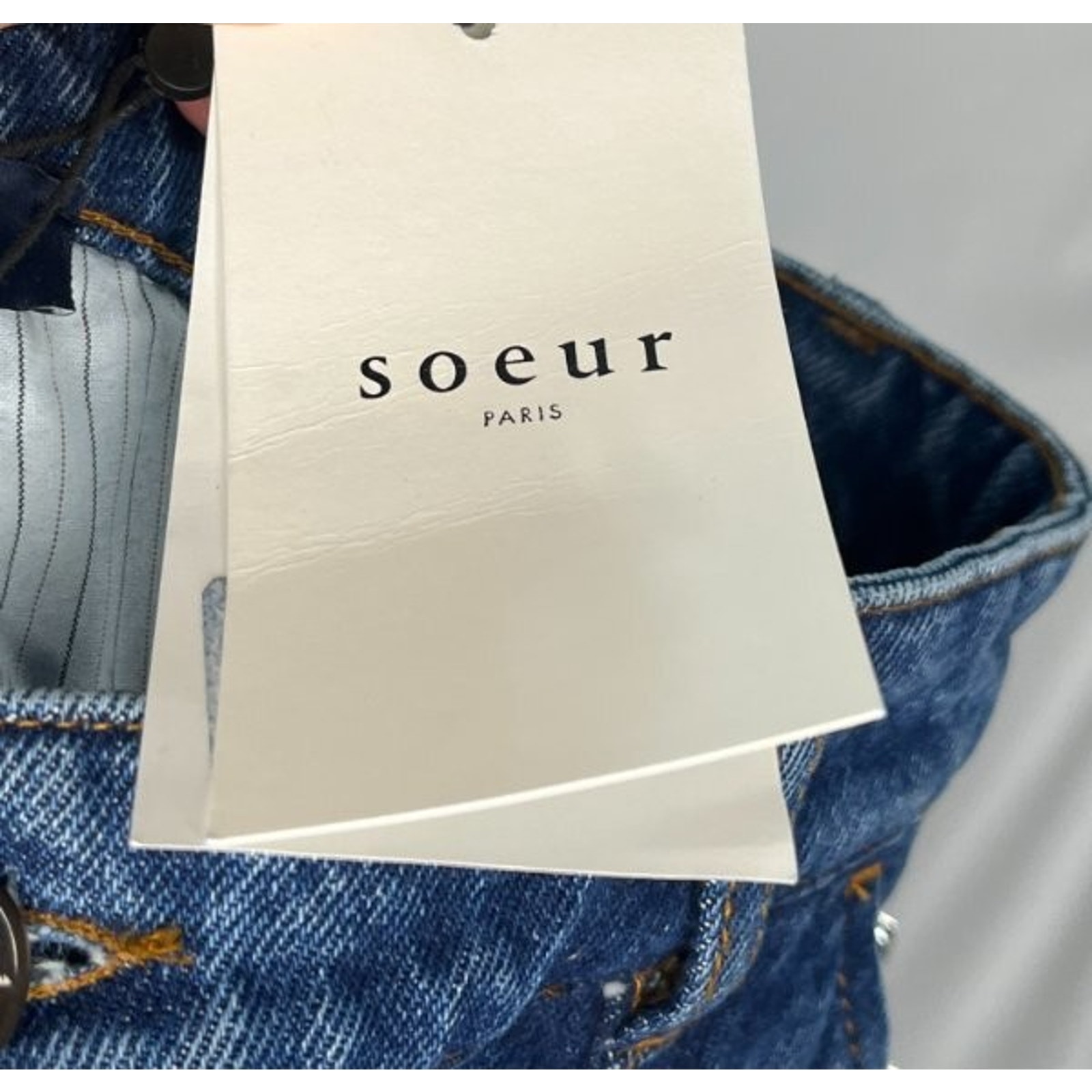 Soeur Sz 36 4/6 California Jeans High Waist Wide Leg Blue Denim Nwt — image 4 of 8